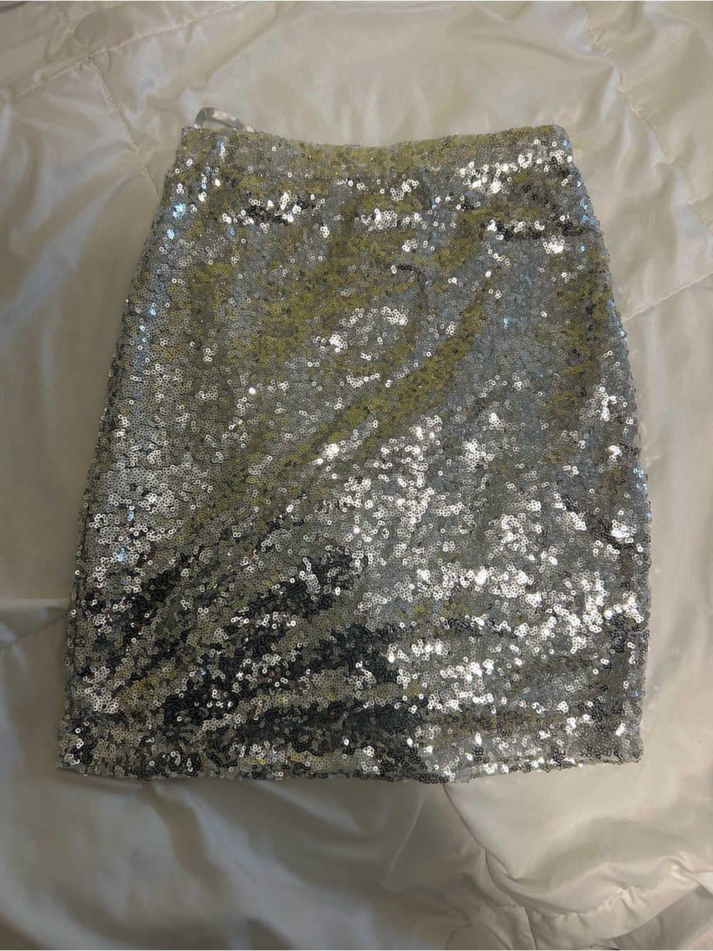 Sequin Silver Mini Skirt